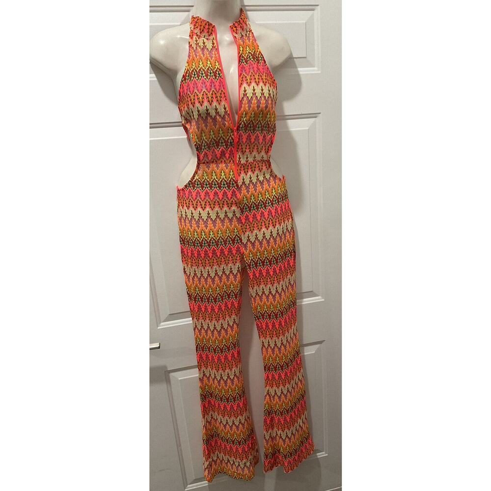 Women Sexy Cutout See Through Fabric Jumpsuit Party Clubwear Lingerie Sz S